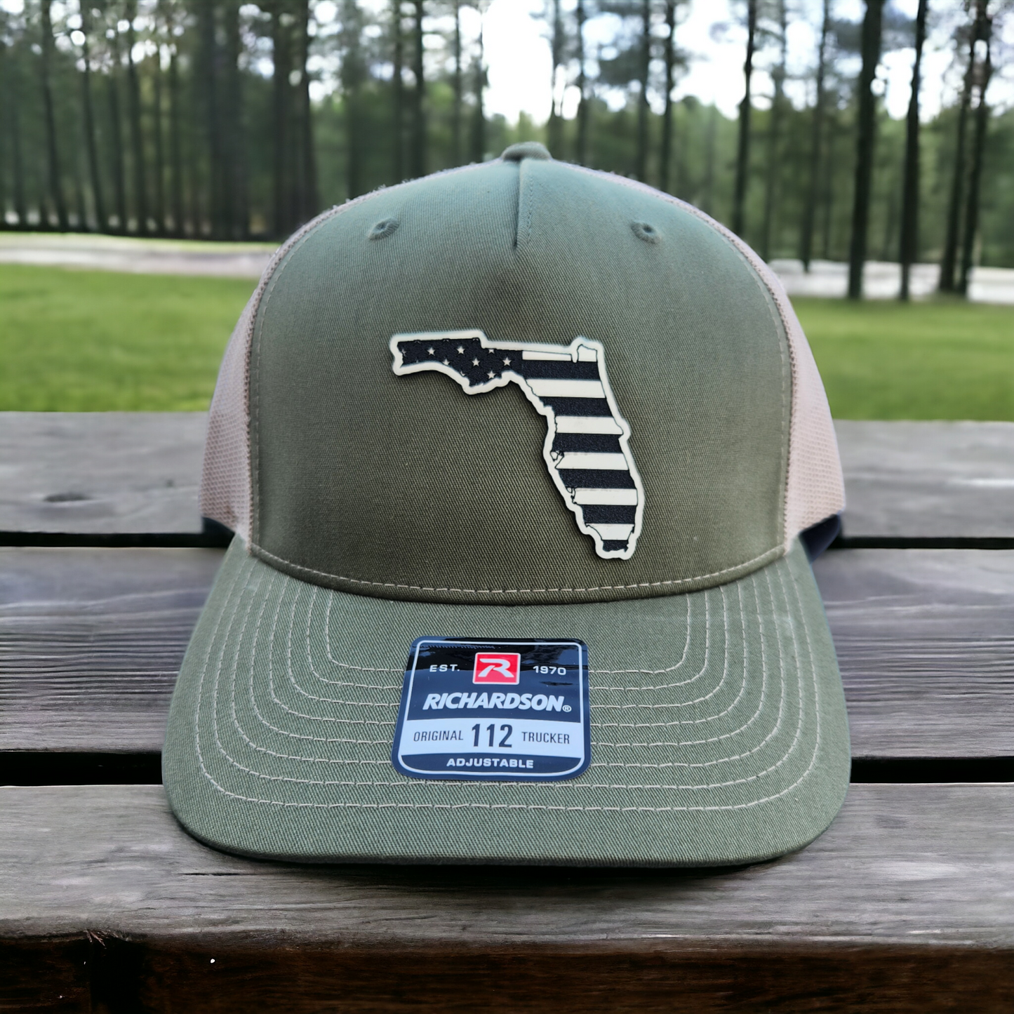 Florida hat with acrylic patch